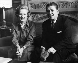 Margaret Thatcher Meets With Ronald Reagan In London In 1978